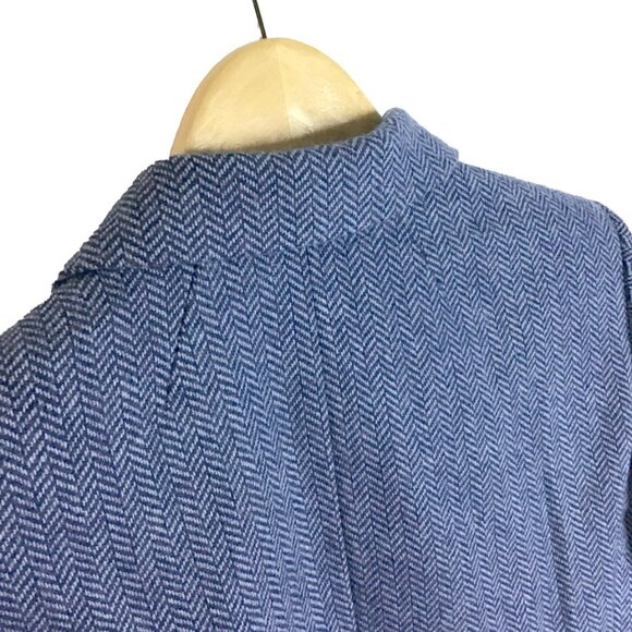 J Crew Factory Blazer Blue Herringbone Wool - Picture 7 of 13